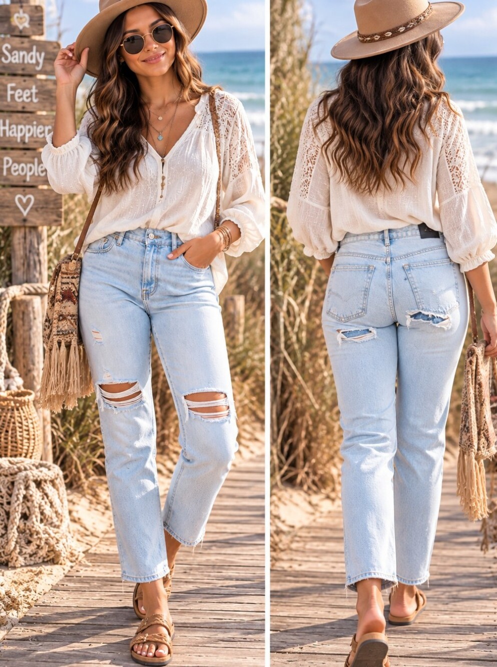 Levi's Jeans Patchwork Denim High Rise Slim Light Wash Distressed Button Fly 🆕️
